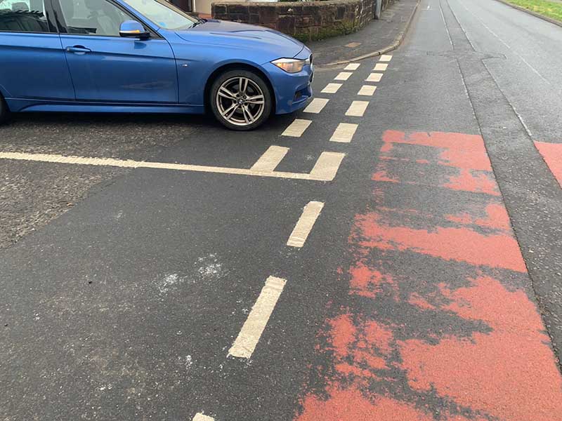 White lines have been completed in our estate after contacting West Dunbartonshire Council